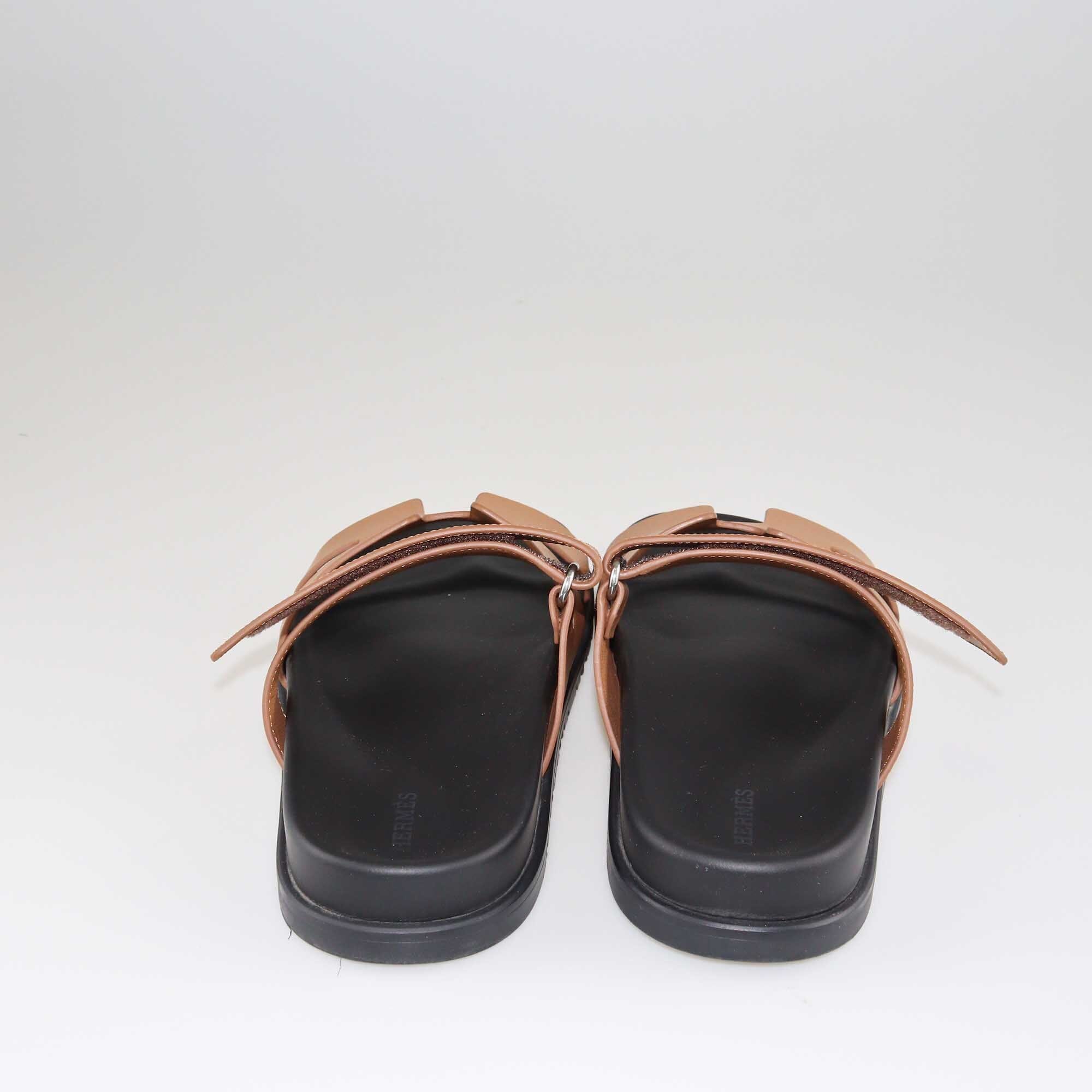 Hermes Brown Chypre Sandals Shoes Hermes 