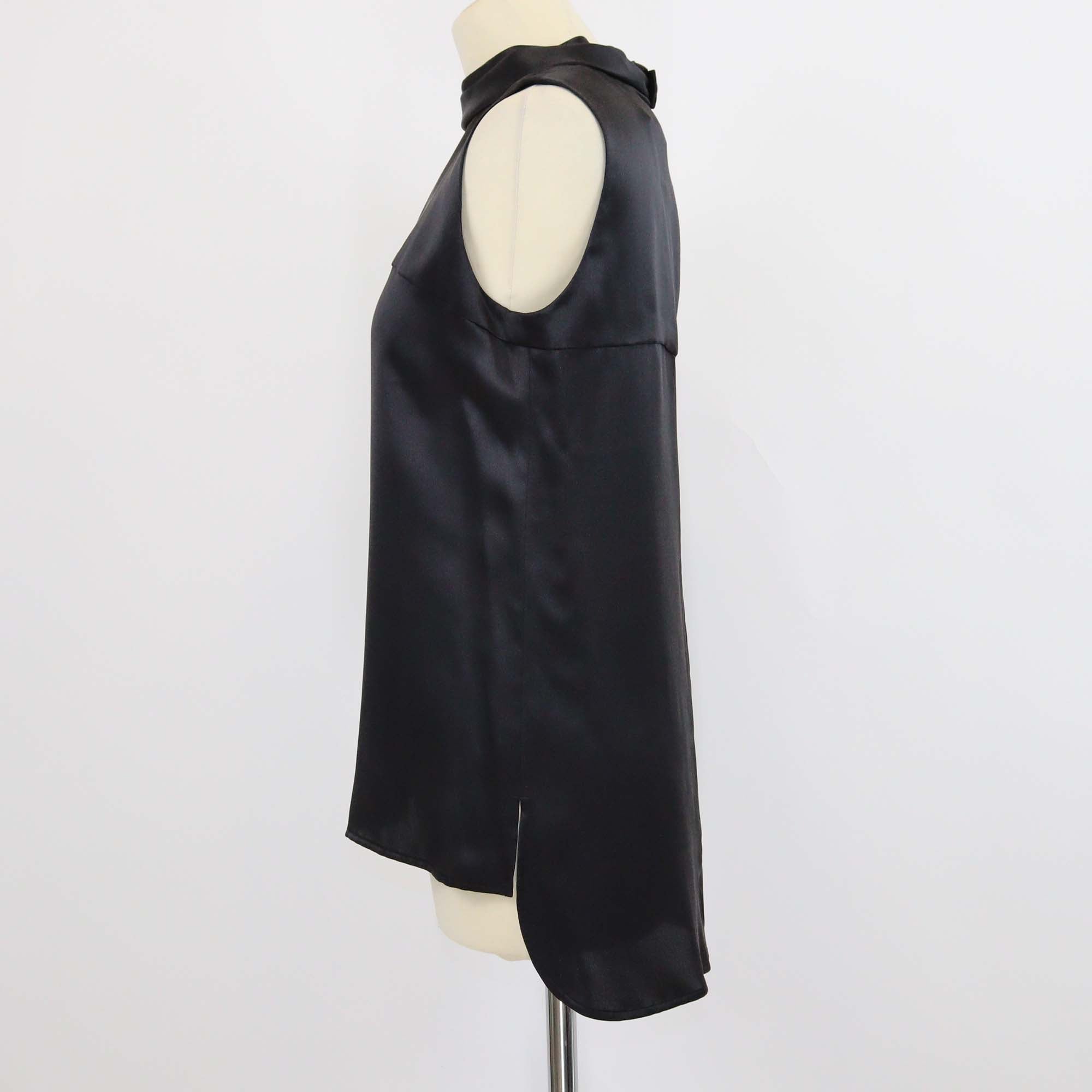 Chanel Black Silk Sleeveless Tunic Top