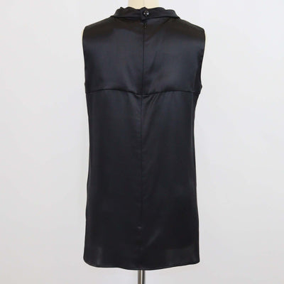 Chanel Black Silk Sleeveless Tunic Top