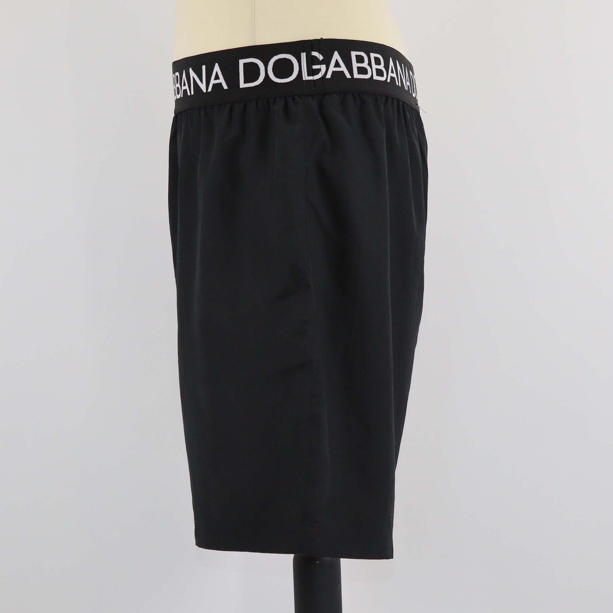 Dolce & Gabbana Black Logo Waistband Swim Short Mens Dolce & Gabbana 