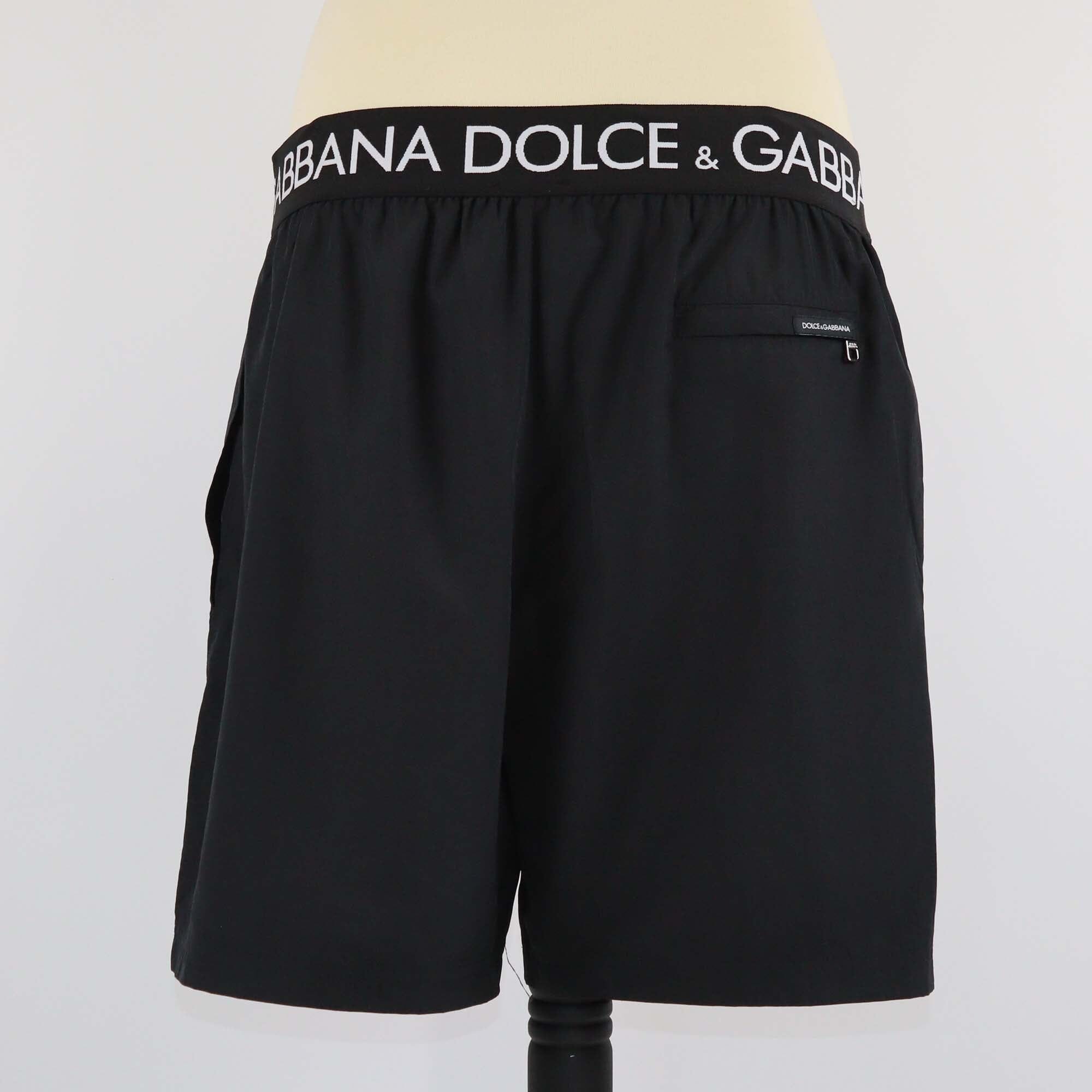 Dolce & Gabbana Black Logo Waistband Swim Short Mens Dolce & Gabbana 