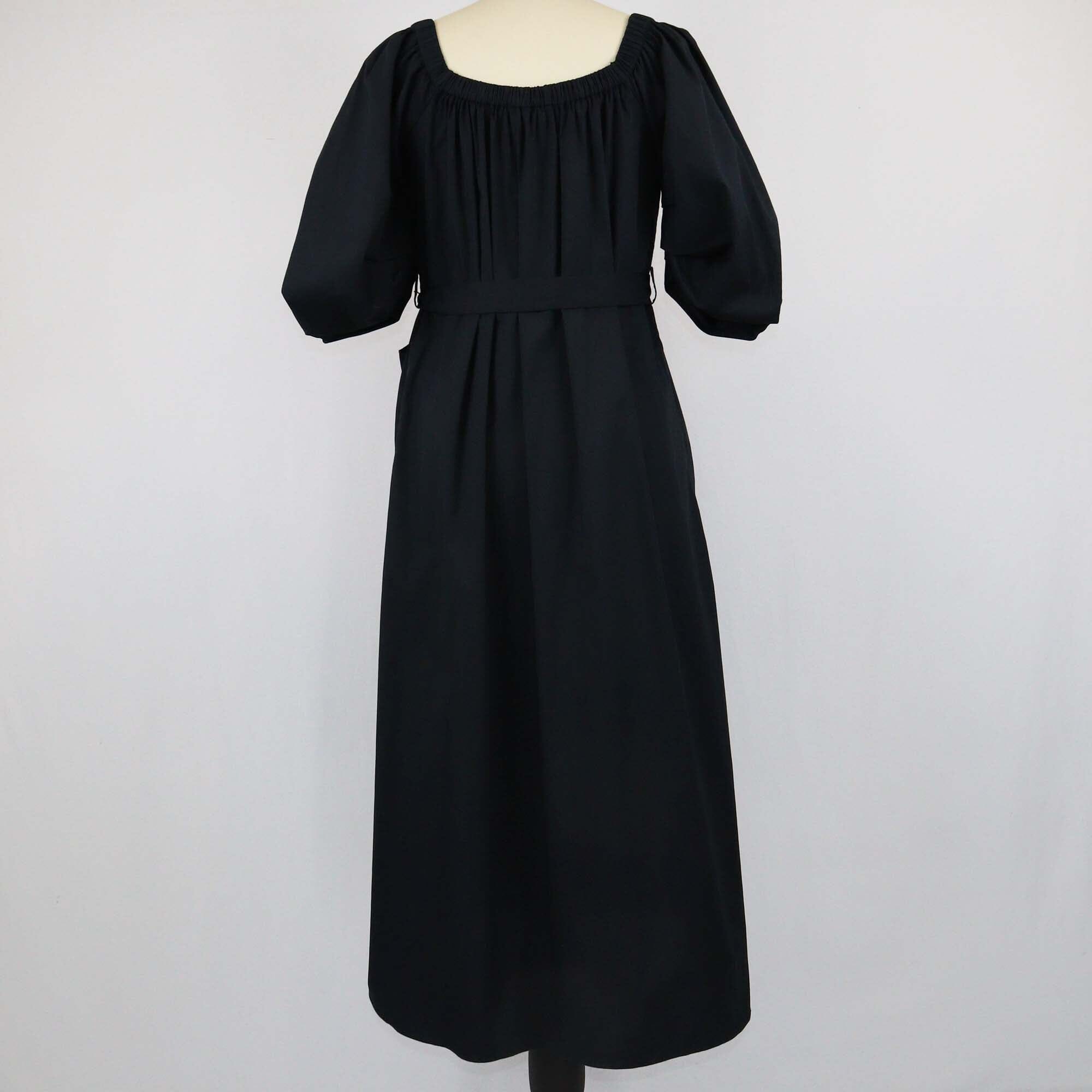 Staud Black Belted Midi Dress Womens Staud 