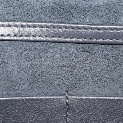 Christian Dior Metallic Grey Micro Cannage Patent Leather 2 in 1 30 Montaigne Pouch