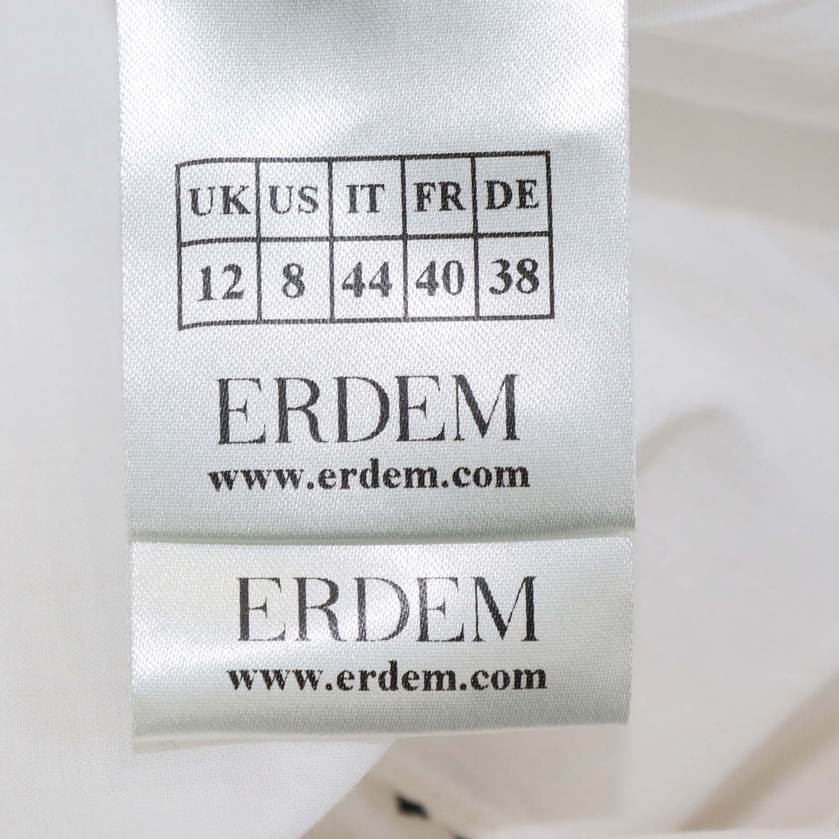 Erdem White Blend Polyester Floral Embroidered Pleated Nesrine Midi Skirt