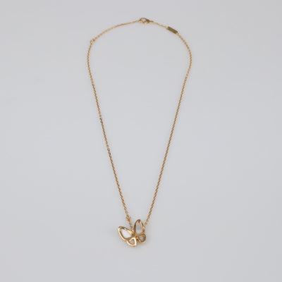 Van Cleef & Arpels Two Butterflies Mother of Pearl Diamond 18k Rose Gold Necklace Womens Van Cleef & Arpels 
