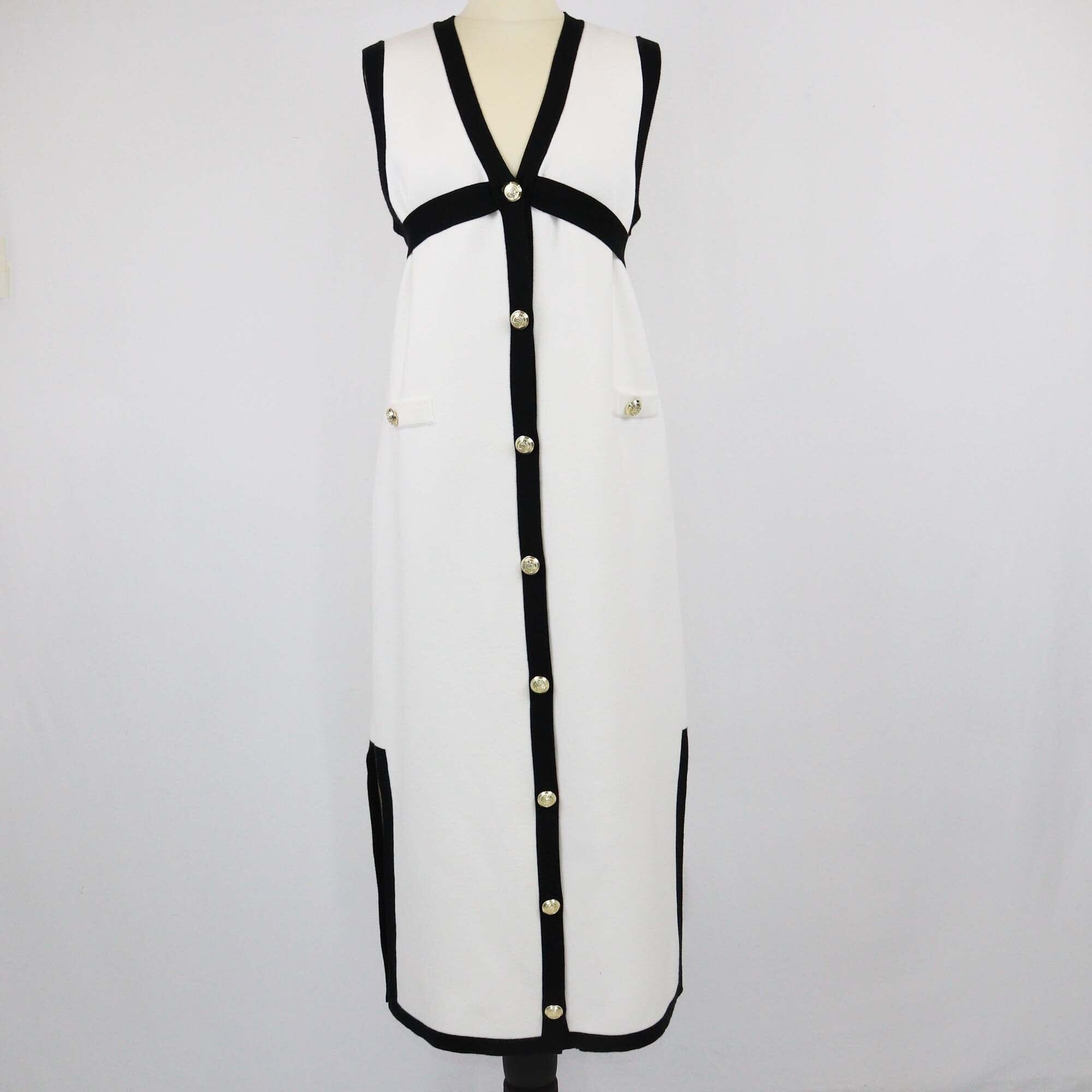 English Factory White/Black Ribbon Tie Midi Dress Womens English Factory 