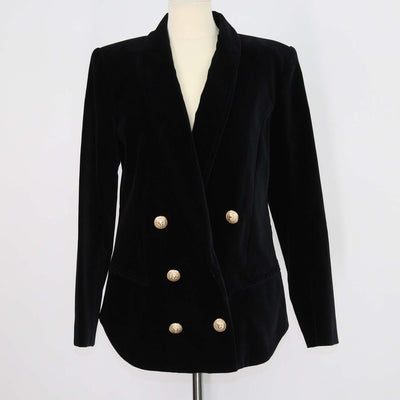 Balmain Black Velvet Double Breasted Blazer