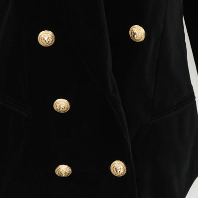 Balmain Black Velvet Double Breasted Blazer