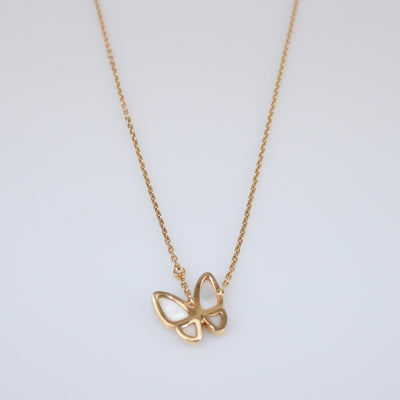 Van Cleef & Arpels Two Butterflies Mother of Pearl Diamond 18k Rose Gold Necklace Womens Van Cleef & Arpels 