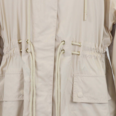Max Mara Beige Blend Cotton & Nylon Drawstring Zip Raincoat