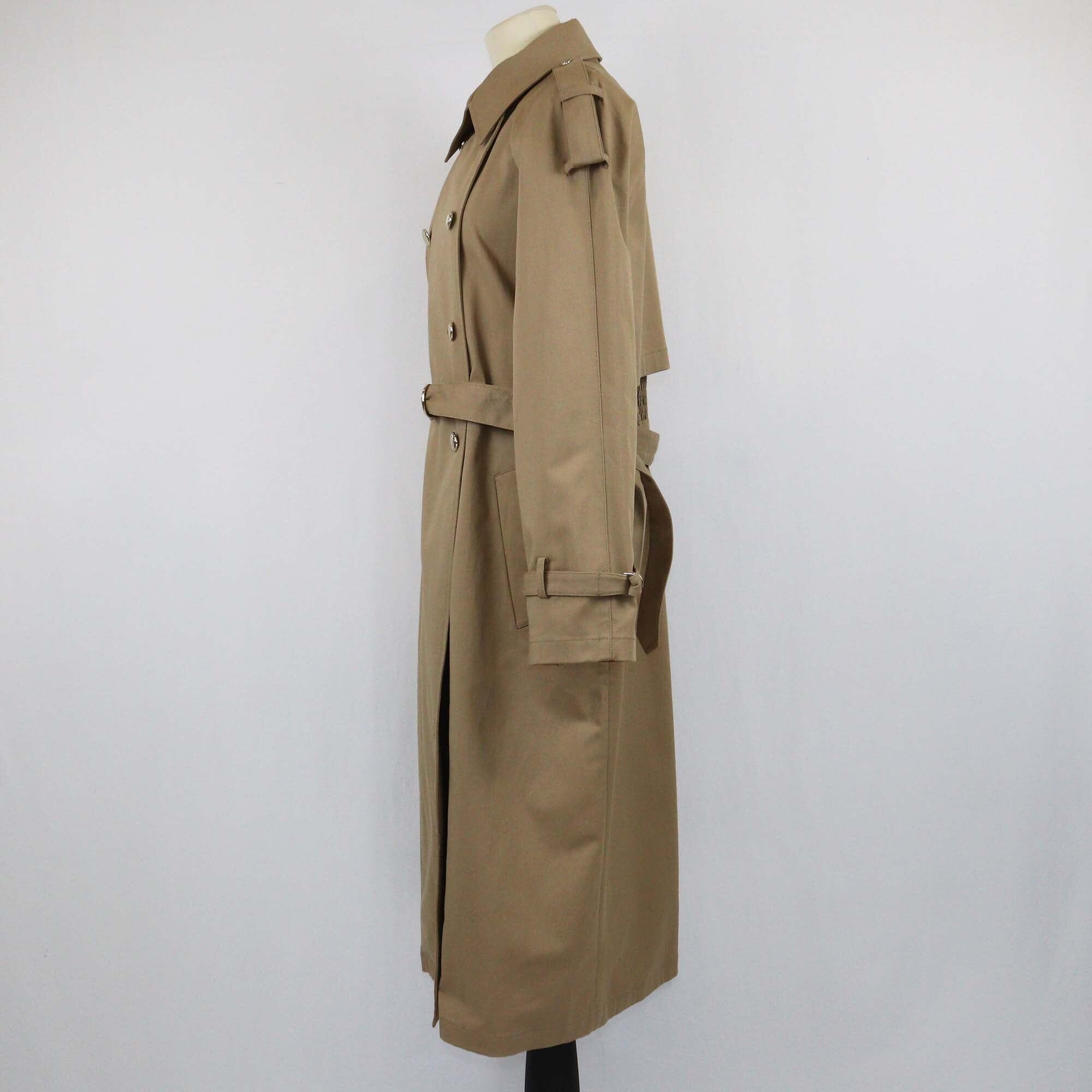 Maje Beige Fabric Belted Trench Coat Womens Maje 