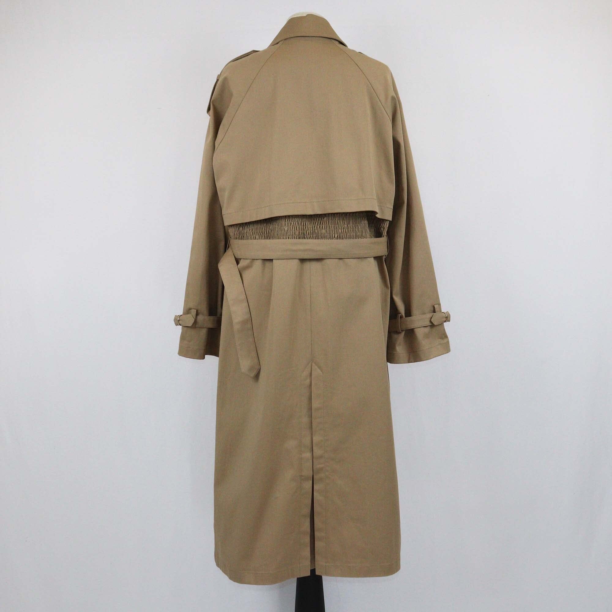 Maje Beige Fabric Belted Trench Coat Womens Maje 