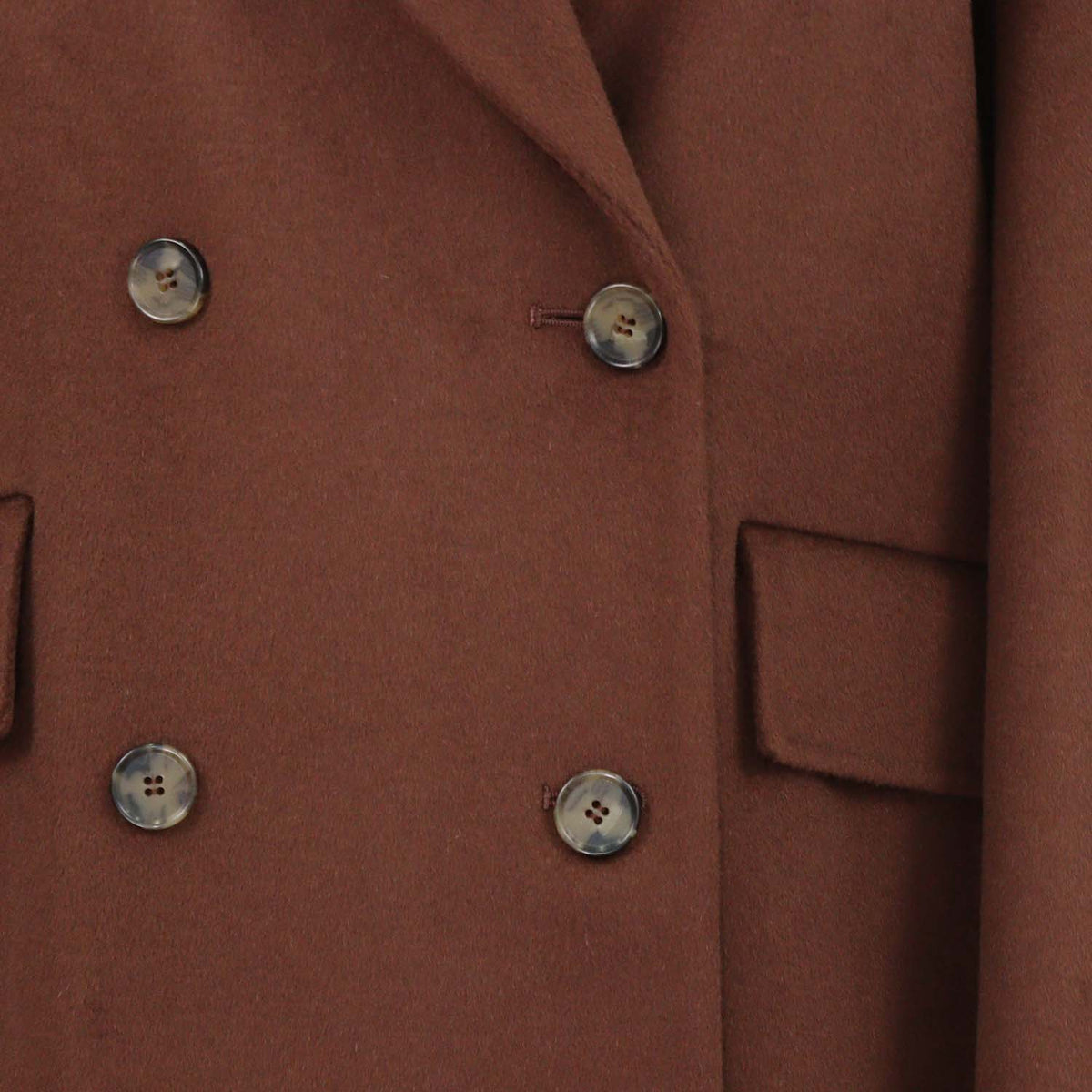Nanushka Cinnamon Brown Wool and Silk Classic Tailored Coat