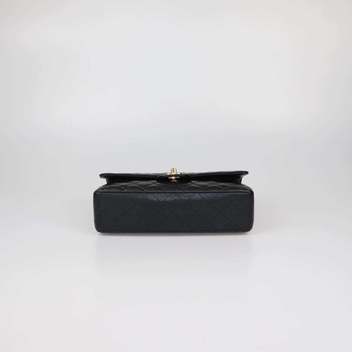 Chanel Black Quilted Caviar Leather Medium Classic Double Flap Bag