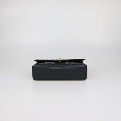 Chanel Black Quilted Caviar Leather Medium Classic Double Flap Bag