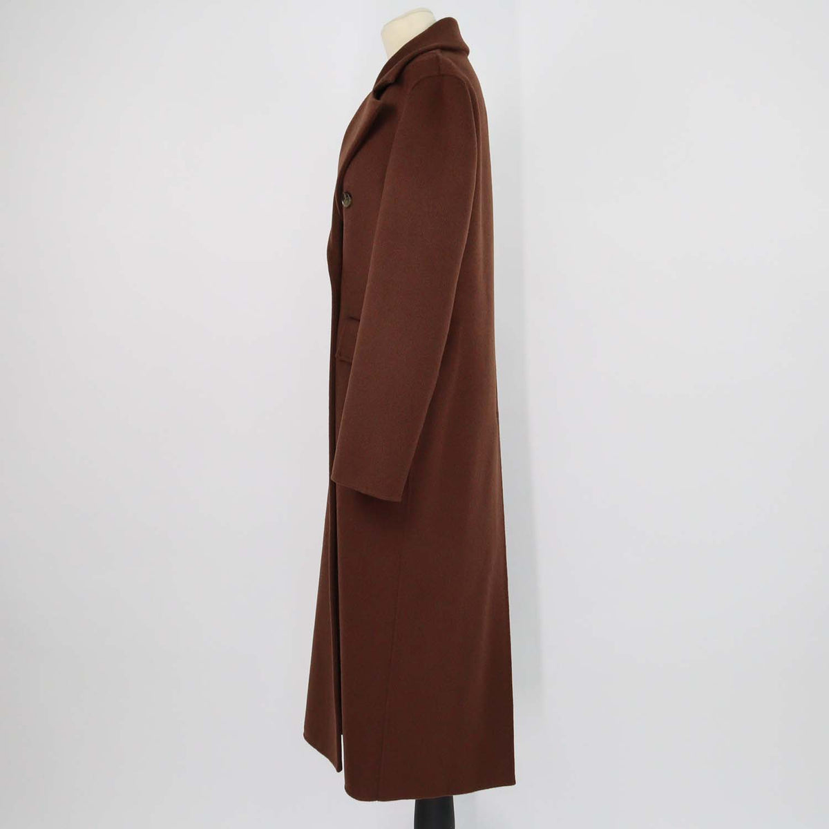 Nanushka Cinnamon Brown Wool and Silk Classic Tailored Coat