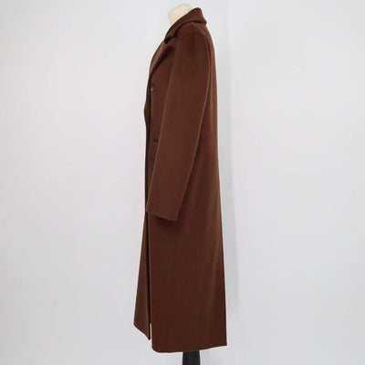 Nanushka Cinnamon Brown Wool and Silk Classic Tailored Coat