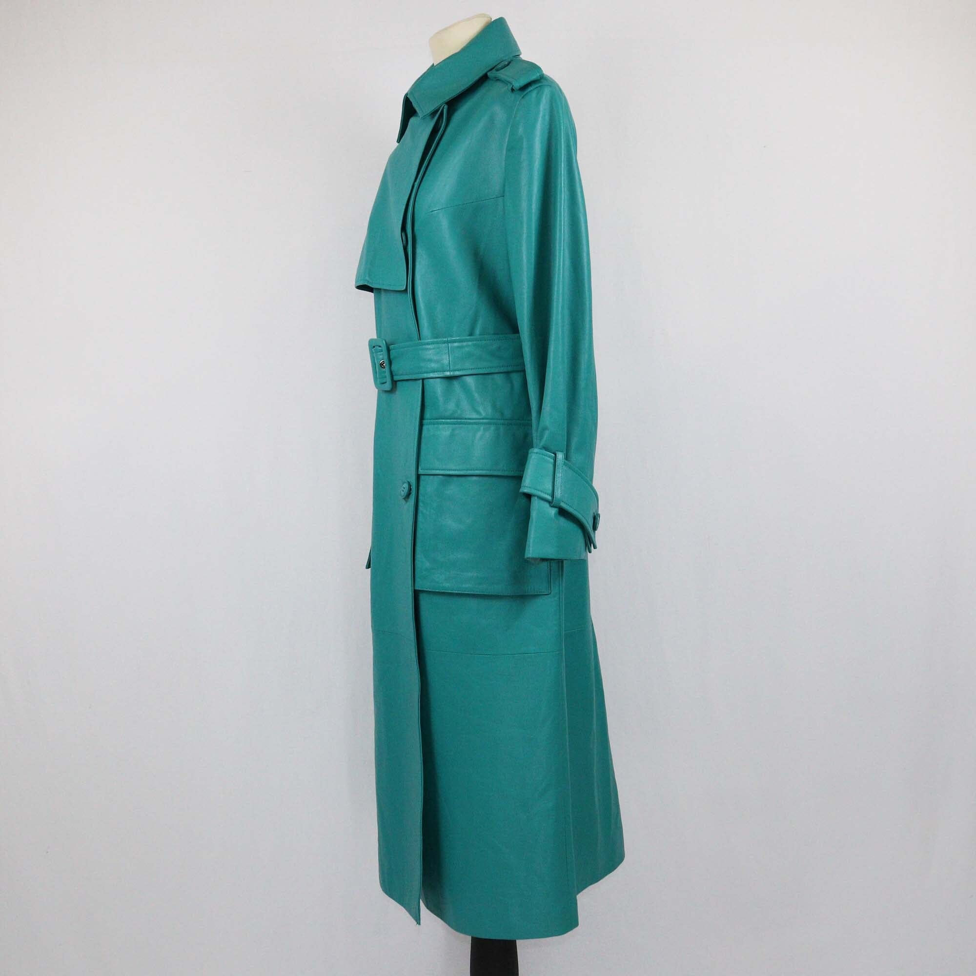 Adamo Green Belted Maxi Coat Womens Adamo 