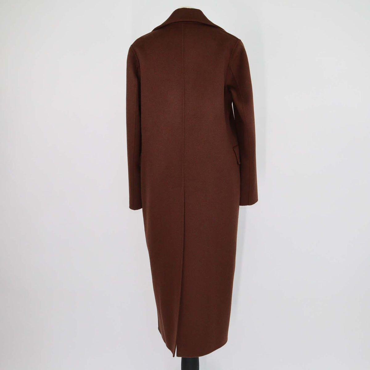 Nanushka Cinnamon Brown Wool and Silk Classic Tailored Coat