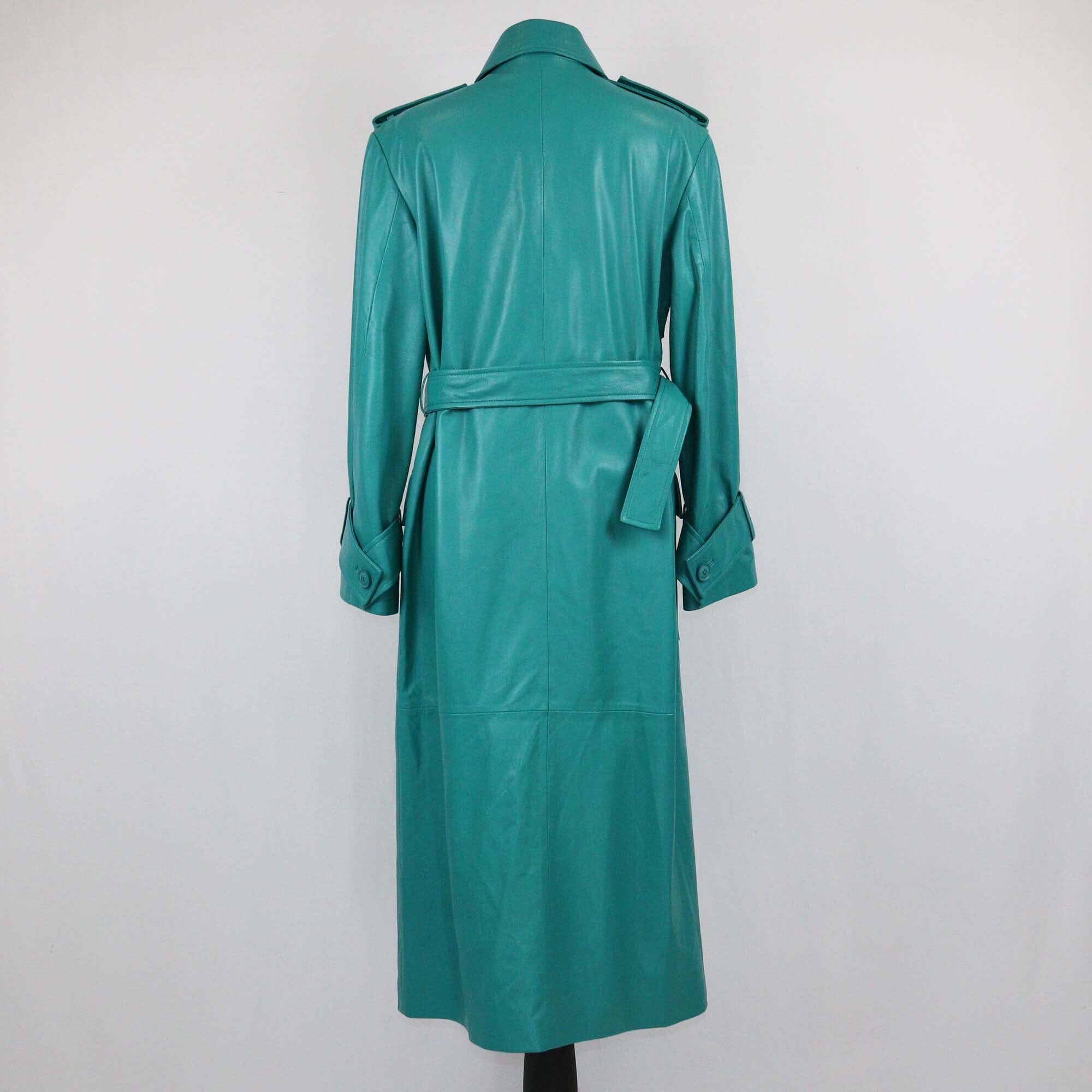 Adamo Green Belted Maxi Coat Womens Adamo 