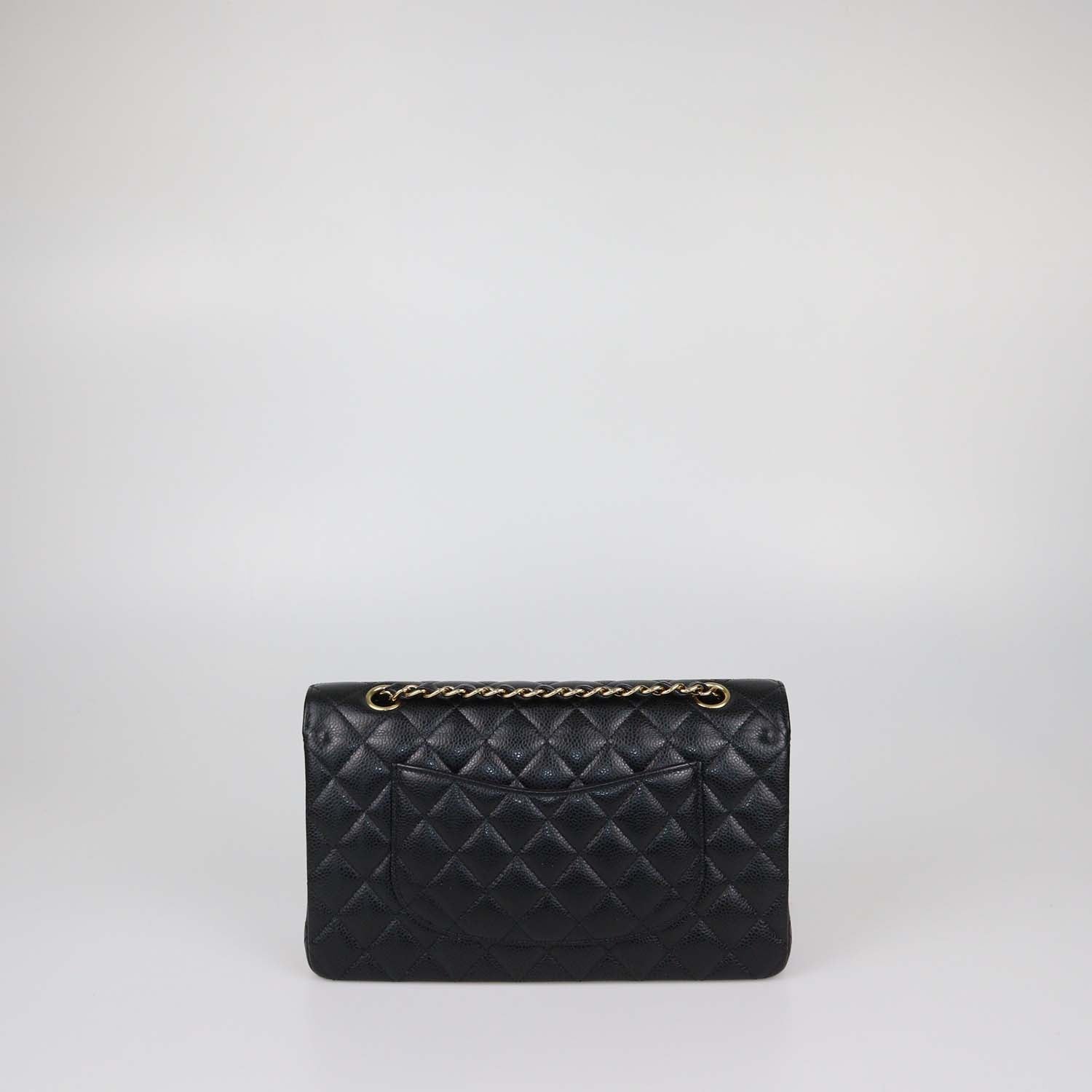 Chanel Black Quilted Caviar Leather Medium Classic Double Flap Bag