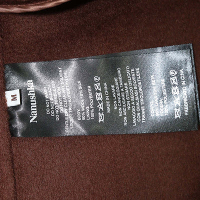 Nanushka Cinnamon Brown Wool and Silk Classic Tailored Coat