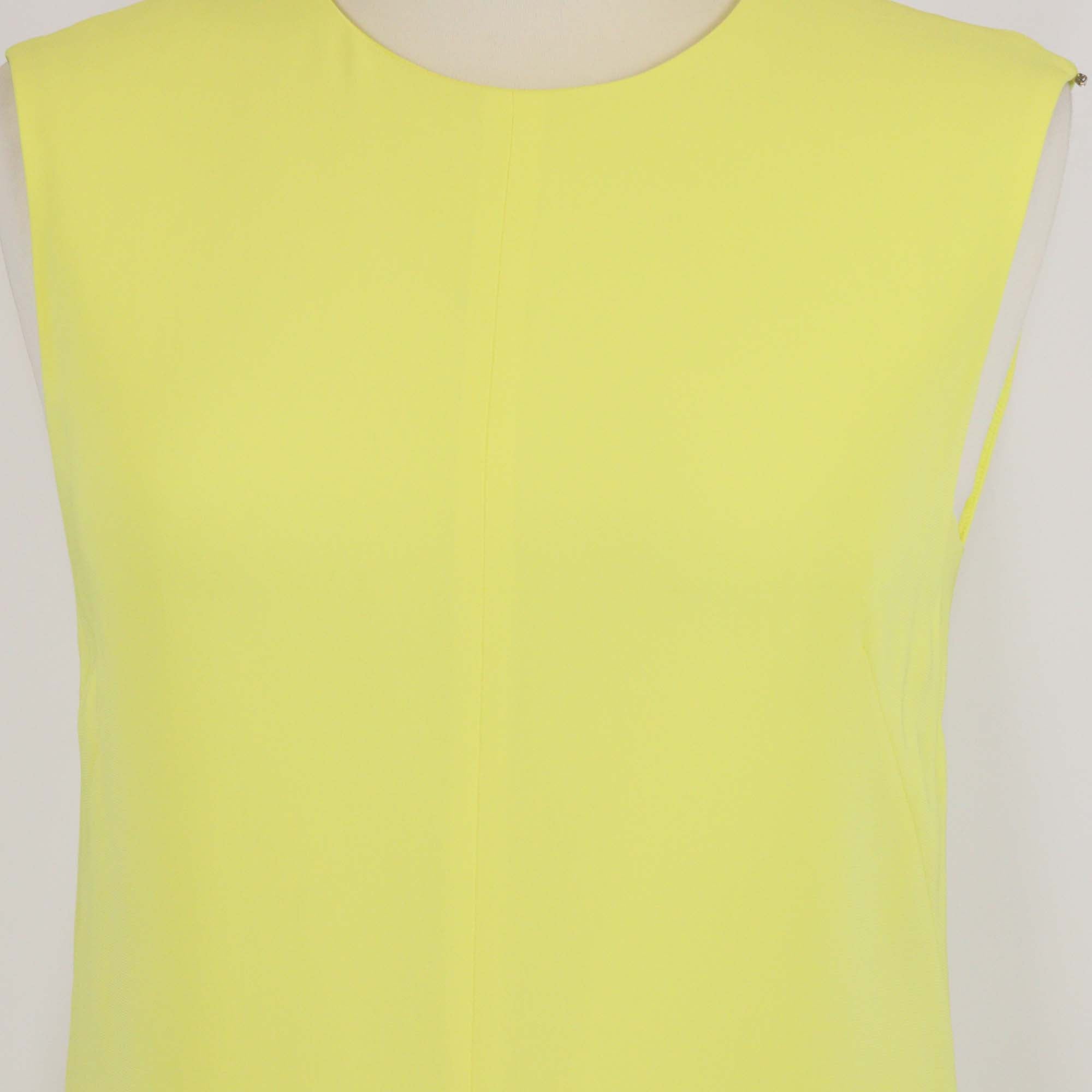 Sportmax Yellow Jersey Sleeveless Midi Dress