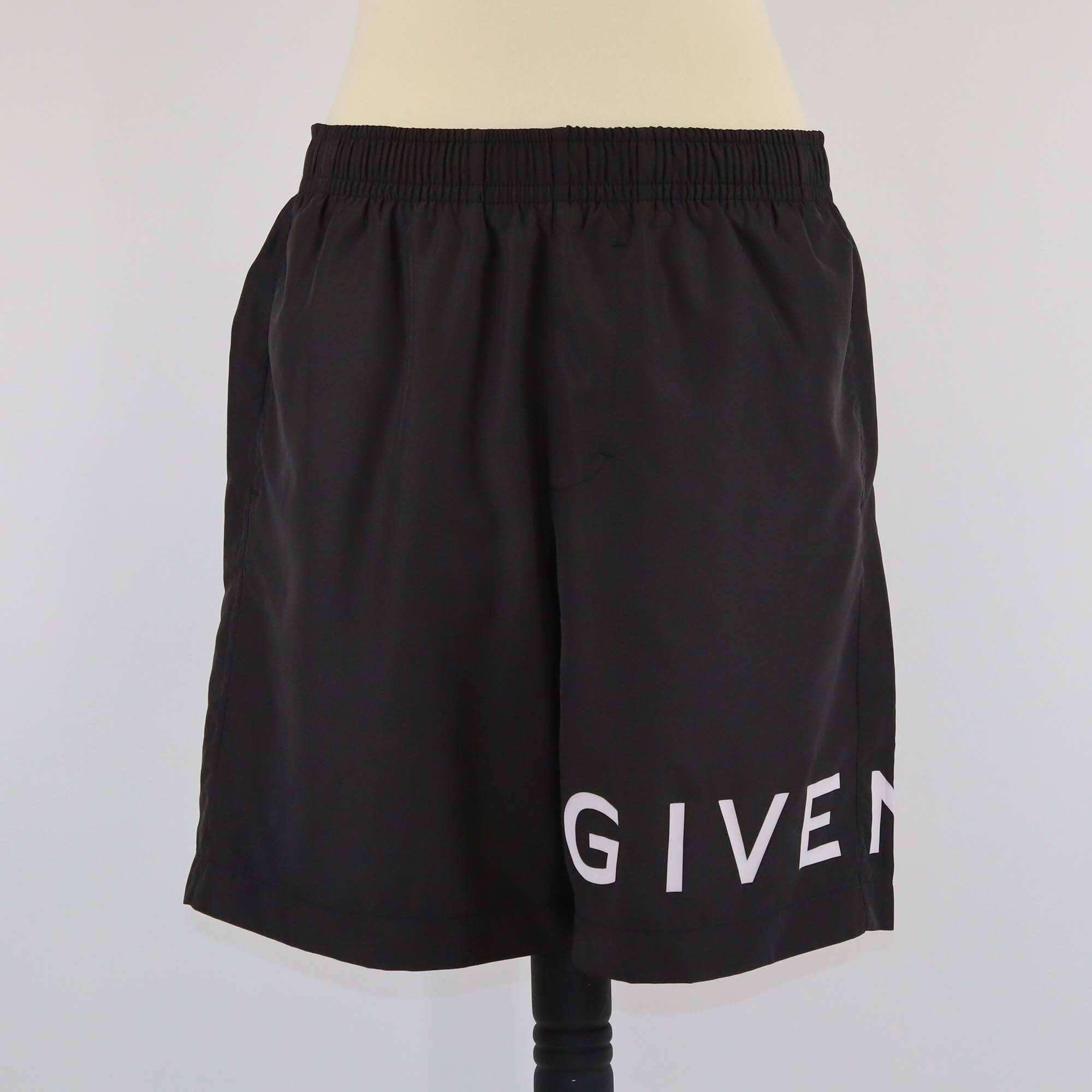 Givenchy Black 4G Logo Print Long Swim Shorts Mens Givenchy 