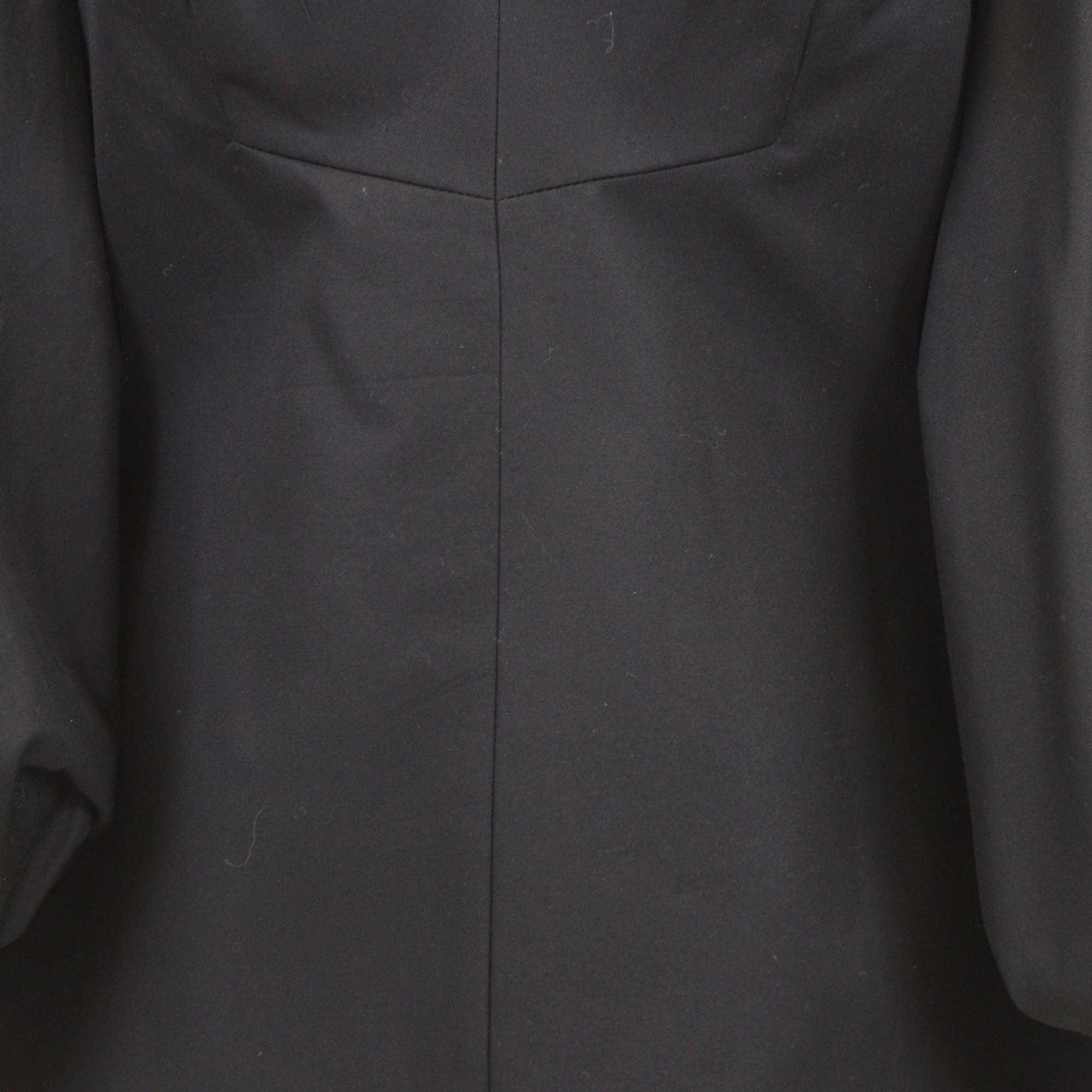 Ellery Black Cotton Off Shoulder Puff Sleeves Countess Shaped Corset Top