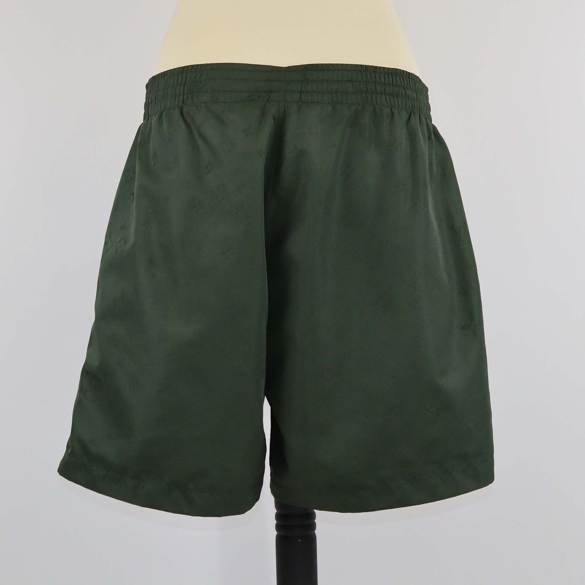 Louis Vuitton Army Green Monogram Nylon Swim Board Shorts Mens Louis Vuitton 