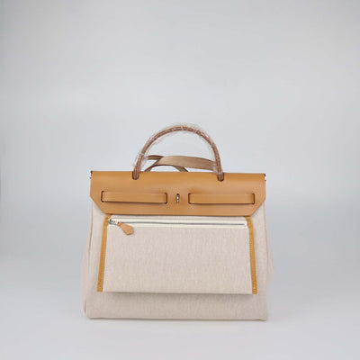 Hermes Beige/Naturel Canvas and Vache Hunter Leather Brides De Gala Herbag Zip 31 Bag