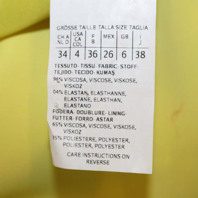 Sportmax Yellow Jersey Sleeveless Midi Dress