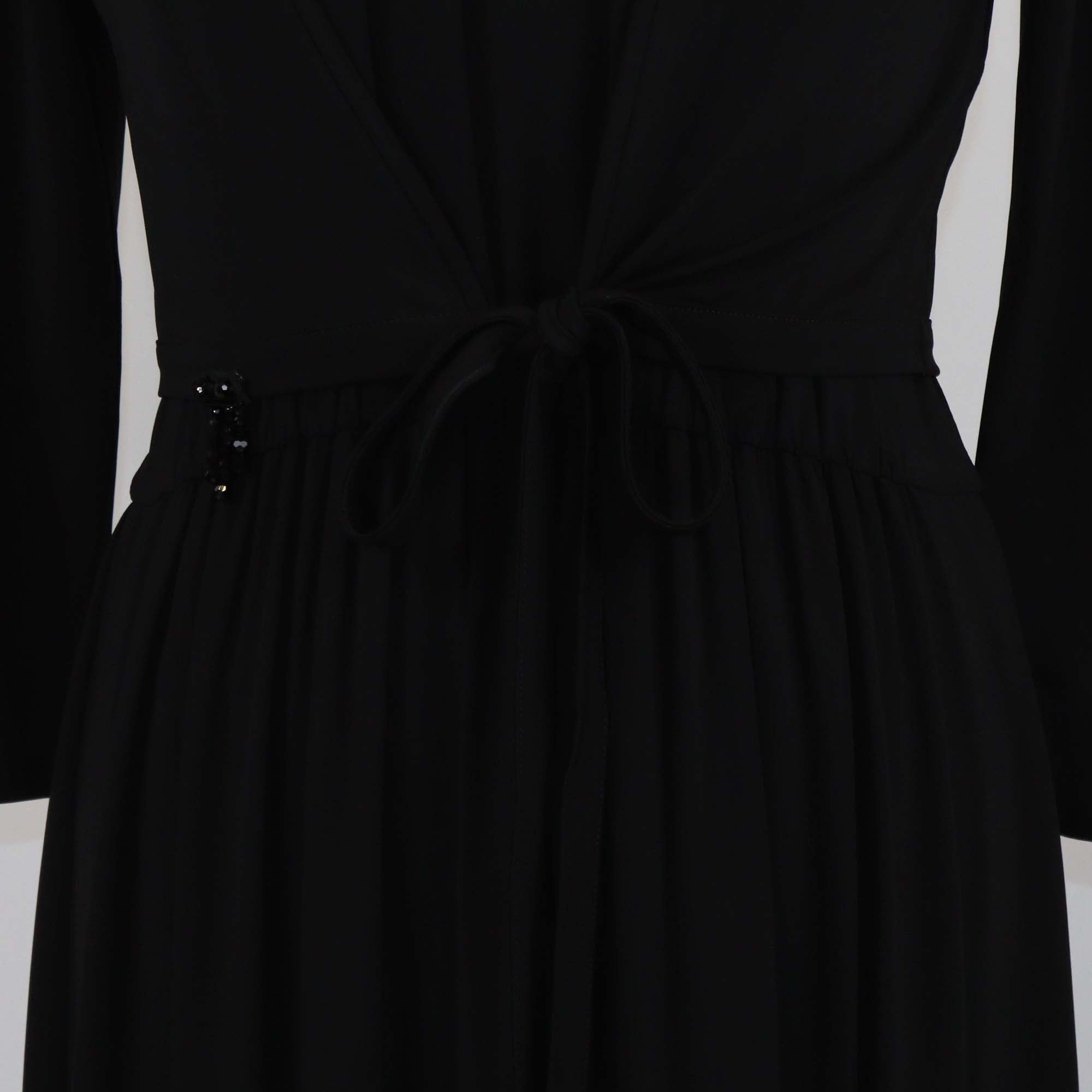 S Max Mara Black Jersey Sleeveless Dress & Crop Cardigan Set