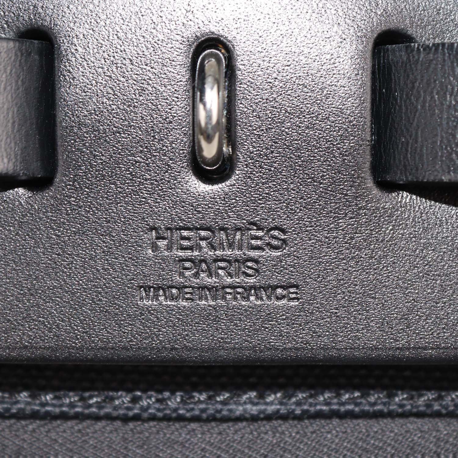 Hermes Black Canvas and Vache Hunter Leather Herbag Zip 31 Bag