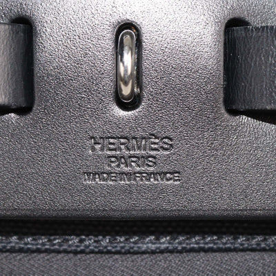 Hermes Black Canvas and Vache Hunter Leather Herbag Zip 31 Bag