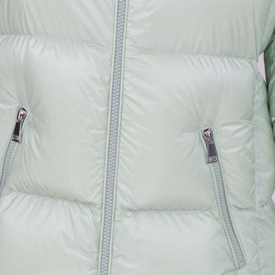 Moncler Mint Green Nylon Puffer Hooded Down Jacket