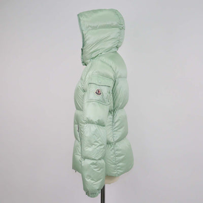Moncler Mint Green Nylon Puffer Hooded Down Jacket