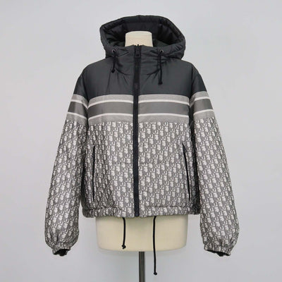 Christian Dior Grey Oblique Polyester Puffer Reversible Jacket
