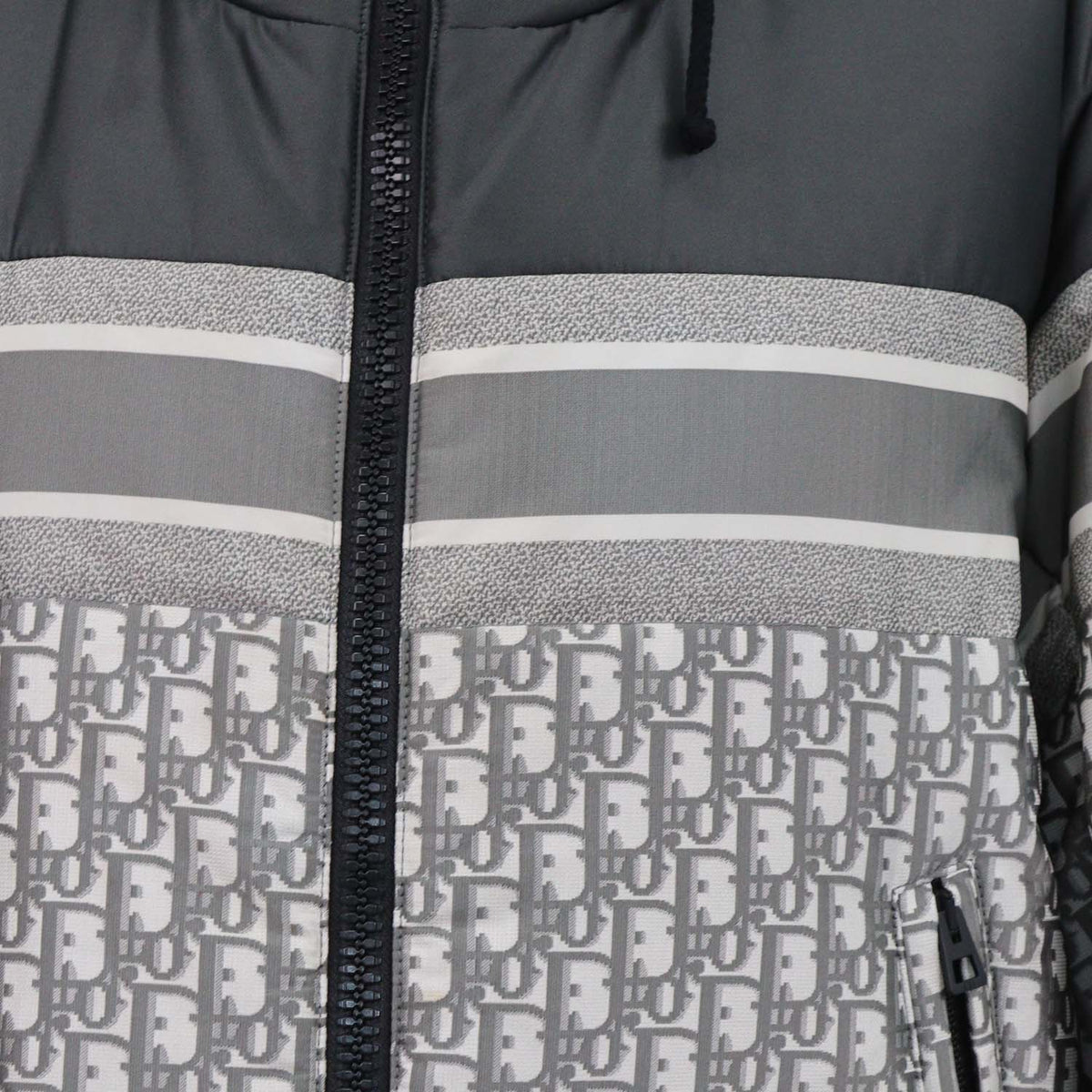 Christian Dior Grey Oblique Polyester Puffer Reversible Jacket
