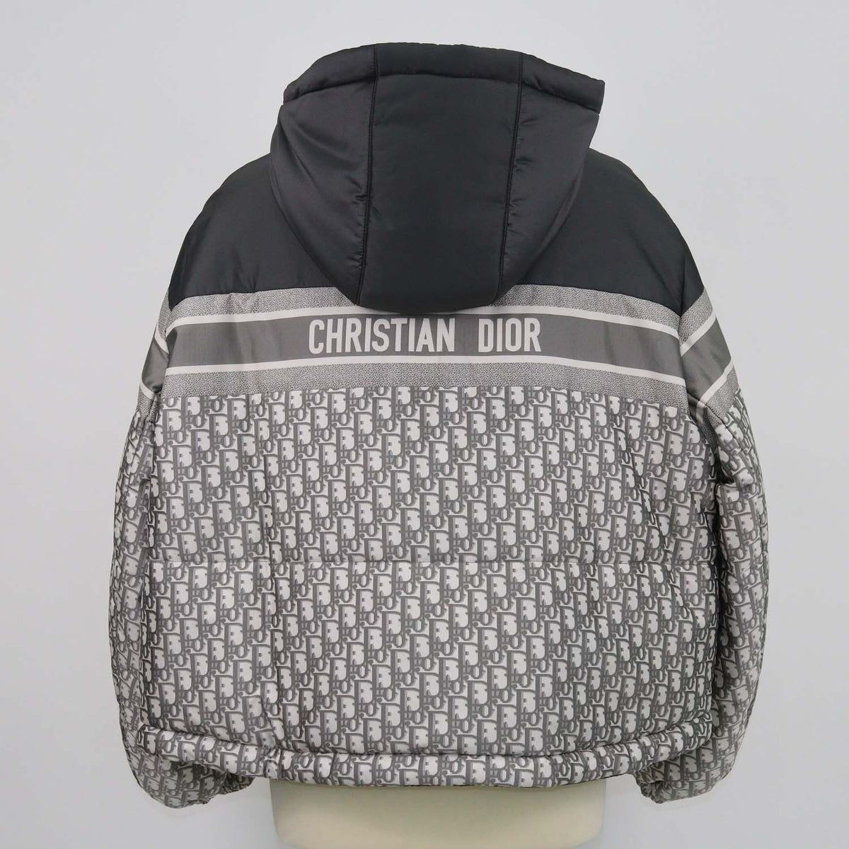 Christian Dior Grey Oblique Polyester Puffer Reversible Jacket