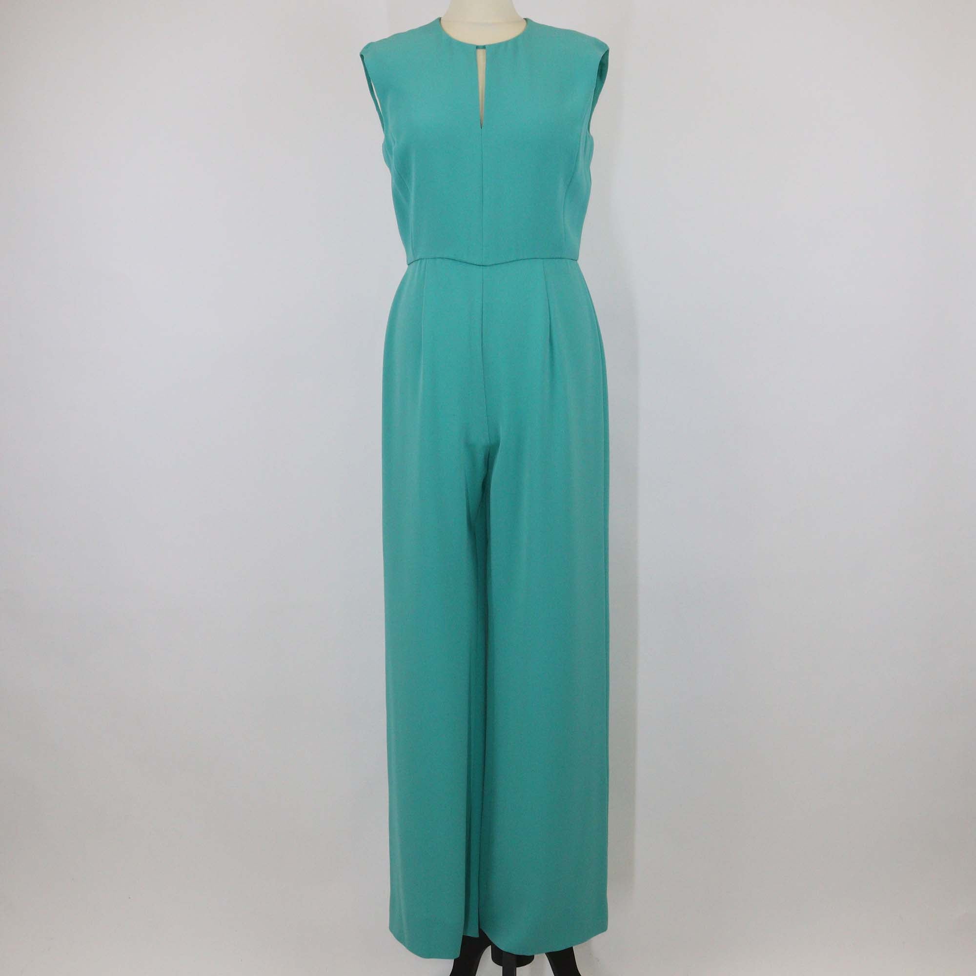 Max Mara Green Triacetate Sleeveless Jumpsuit