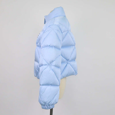 Prada Light Blue Quilted Re-Nylon Puffer Cropped Down Jacket