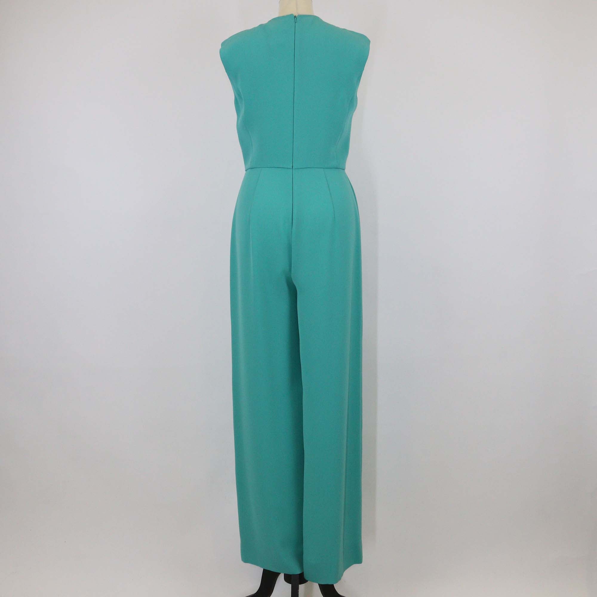 Max Mara Green Triacetate Sleeveless Jumpsuit