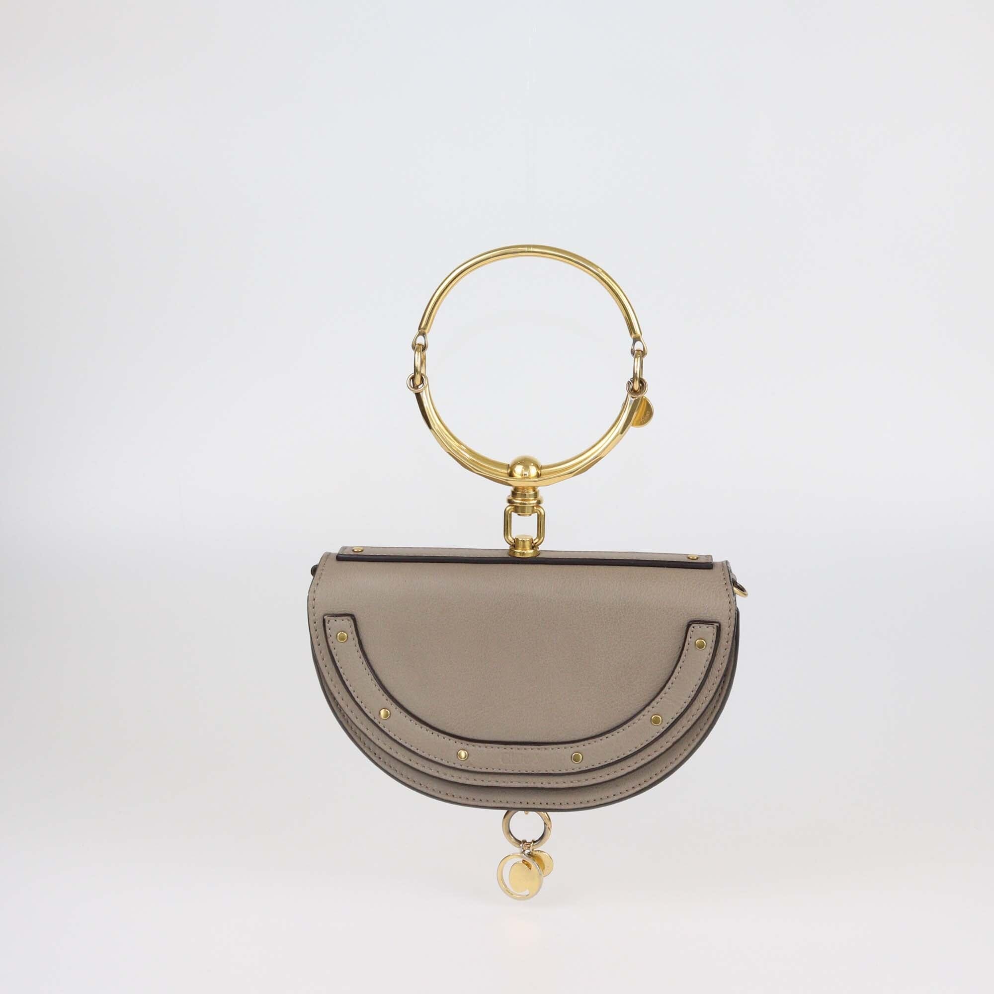 Chloe Beige Leather Nile Minaudiere Crossbody Bag Womens Chloe 
