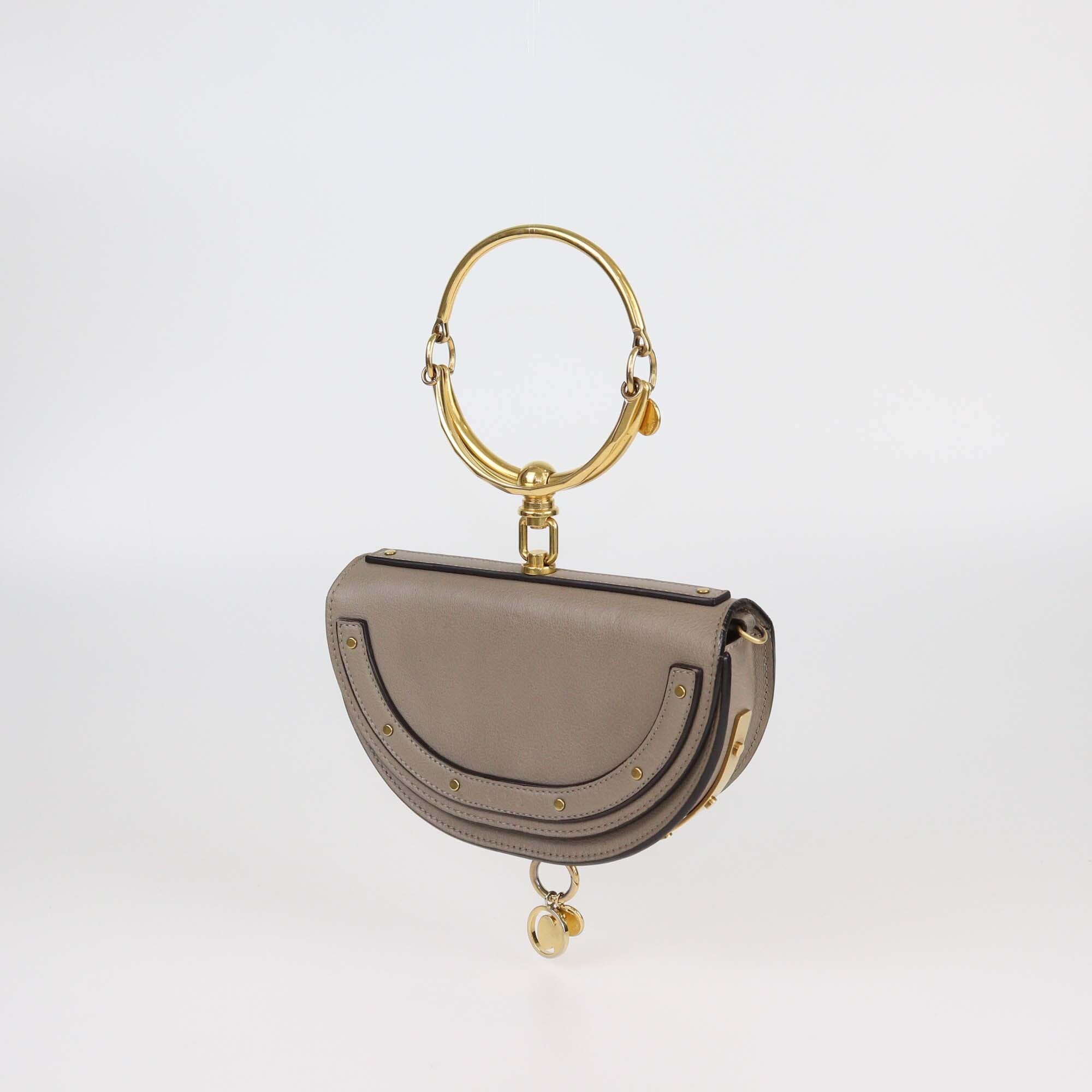 Chloe Beige Leather Nile Minaudiere Crossbody Bag Womens Chloe 
