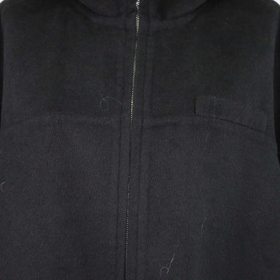 Prada Black Blend Wool Belted Hoodie Coat