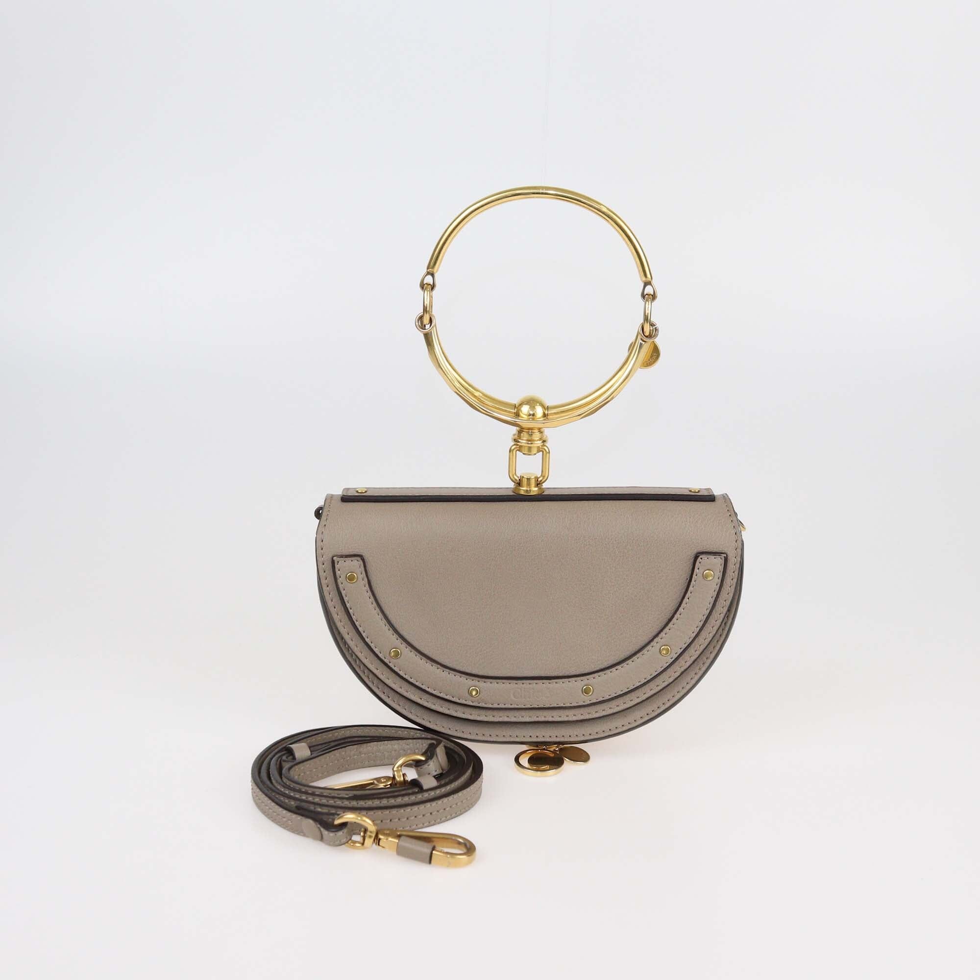 Chloe Beige Leather Nile Minaudiere Crossbody Bag Womens Chloe 