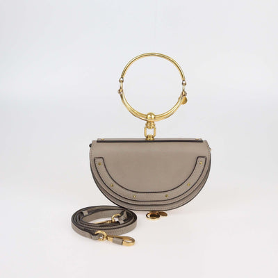 Chloe Beige Leather Nile Minaudiere Crossbody Bag Womens Chloe 