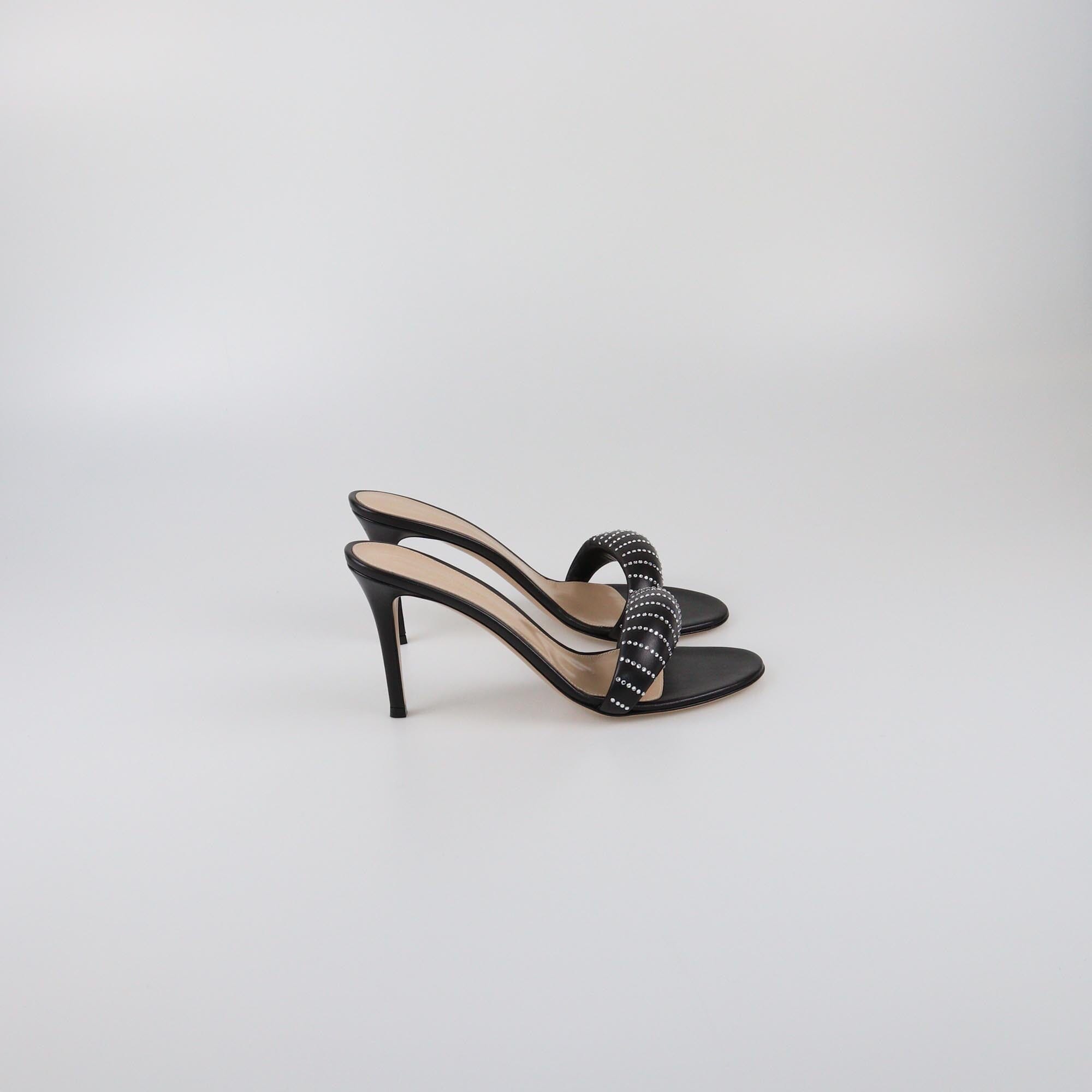 Gianvito Rossi Black Bijoux Crystal Mules Womens Gianvito Rossi 
