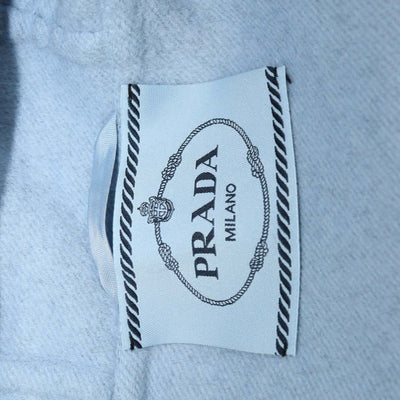 Prada Black Blend Wool Belted Hoodie Coat